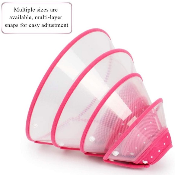 NEW Andiker Pet Dog Cat Recovery Cone Collar Pink Adjustable Size Small - Picture 6 of 10